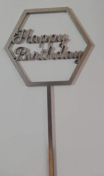 Topper Tort Happy Birthday  hexagon 3 [1]