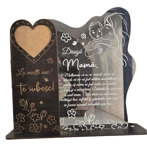 Trofeu personalizat "Te iubesc, mamă!" - un cadou unic și emoționant pentru cea mai specială persoană din viața ta model dreptungi! [1]