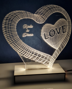 Lampi de veghe - Lampa veghe 3d inima dubla