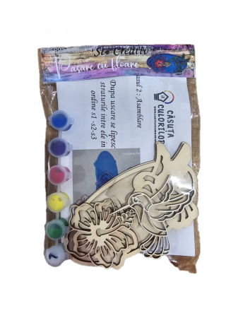 Seturi Creative - Set creativ DIY: Colibri fermecător într-o floare tropicală - activitate educativă pentru copii