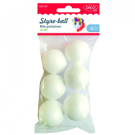 Accesorii Craft - Accesorii craft - AD127 Bile polistiren 4,5 cm Set 6 DACO