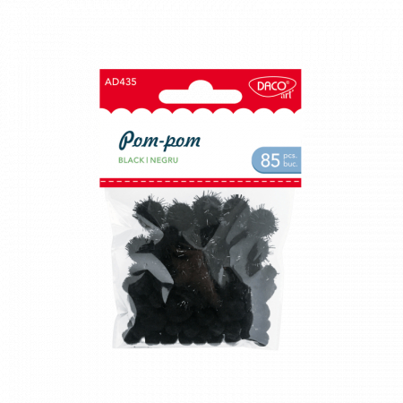 Accesorii Hobby, Craft - Accesorii craft - AD435 Pom-pom negru Set 85 DACO