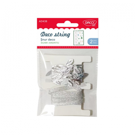 Accesorii Hobby, Craft - Accesorii craft - AD438 Șnur deco argintiu DACO