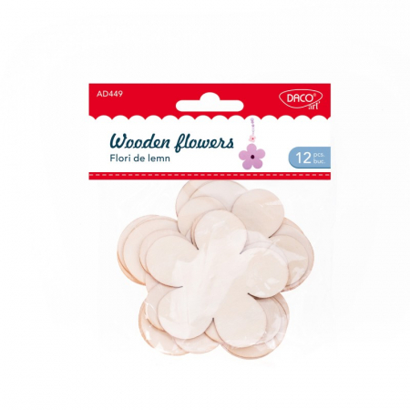 Accesorii Hobby, Craft - Accesorii craft - AD449 Flori de lemn Set 12 DACO