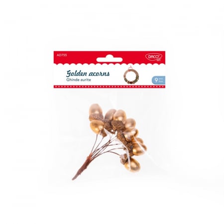 Craciun - Accesorii craft - AD755 Ghinde aurite DACO