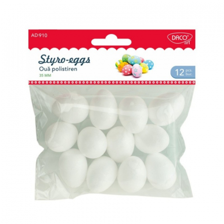 Accesorii Hobby, Craft - Accesorii craft - AD910 Ouă polistiren 3.5 cm DACO