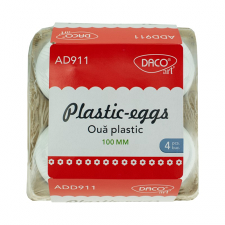 Accesorii Hobby, Craft - Accesorii craft - AD911 Ouă plastic 10 cm DACO