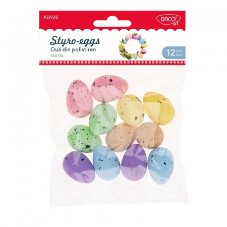 Accesorii Hobby, Craft - Accesorii craft - AD928 Ouă polistiren 3.5 cm, set 12 DACO