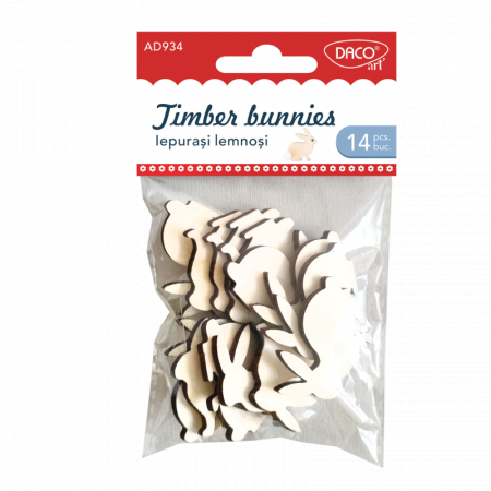 Accesorii Hobby, Craft - Accesorii craft - AD934 Iepurași lemnoși DACO