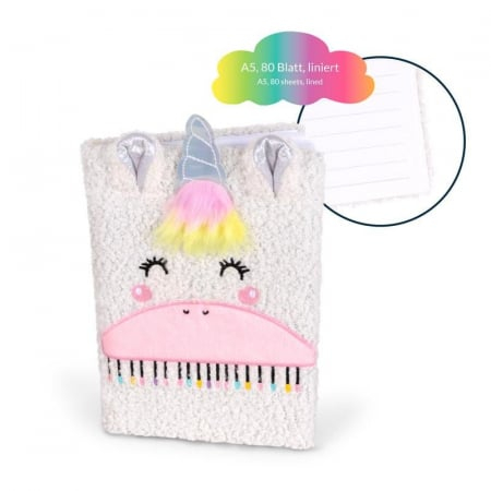 CARTI - Agenda A5 cu coperta moale de plus, model Unicorn, 80 file