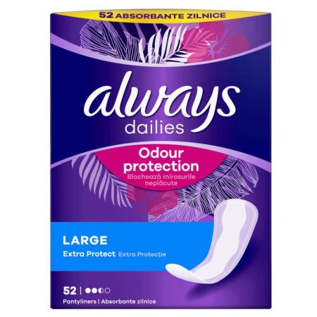 Ingrijire Personala - ALWAYS Dailies Extra Protect, absorbante zilnice, Large, 52 buc