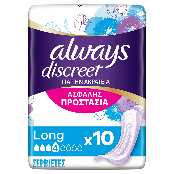 Ingrijire Personala - ALWAYS DISCREET, lenjerie incontinenta urinara, Long, 10 buc