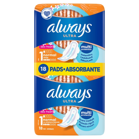 Ingrijire Personala - ALWAYS Duo Ultra Fresh, absorbante igienice, marime 1, 18 buc