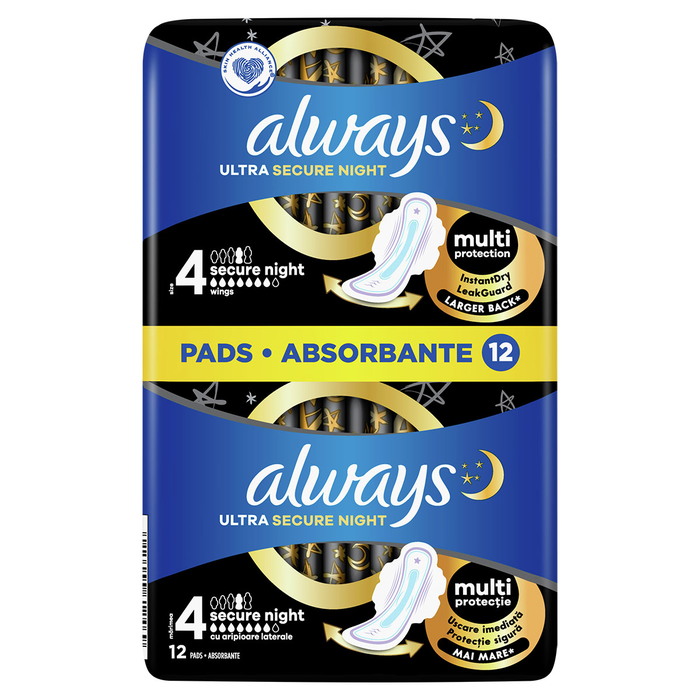 Ingrijire Personala - ALWAYS Duo Ultra Night, absorbante igienice, marime 4, 12 buc