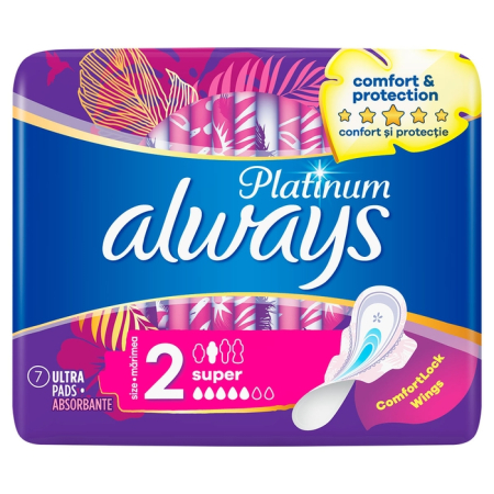 Ingrijire Personala - ALWAYS Platinum Super, absorbante igienice, marime 2, 7 buc