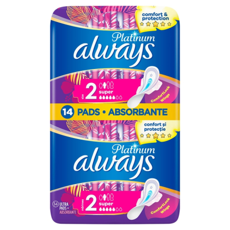 Ingrijire Personala - ALWAYS Platinum Super Duo, absorbante igienice, marime 2, 14 buc