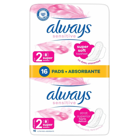 Ingrijire Personala - ALWAYS Sensitive Duo Super, absorbante igienice, marime 2, 16 buc