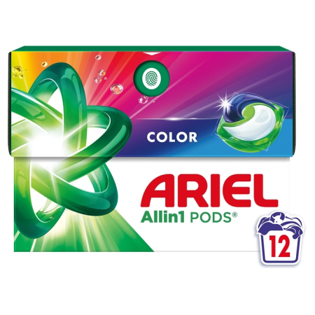Produse Casa - ARIEL All in One Pods Color, detergent automat de rufe, capsule, 12 buc