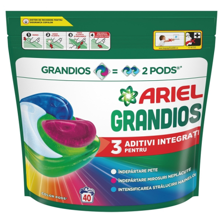 Produse Casa - ARIEL Grandios Pods Color, detergent automat de rufe, capsule, 40 spalari, 40 buc