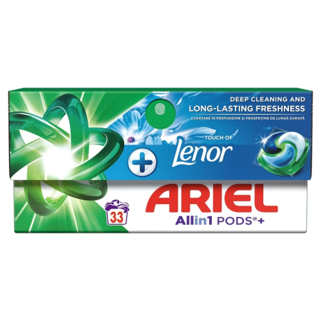 Produse Casa - ARIEL All in One Pods Touch of Lenor Fresh Air, detergent automat de rufe, capsule, 33 buc