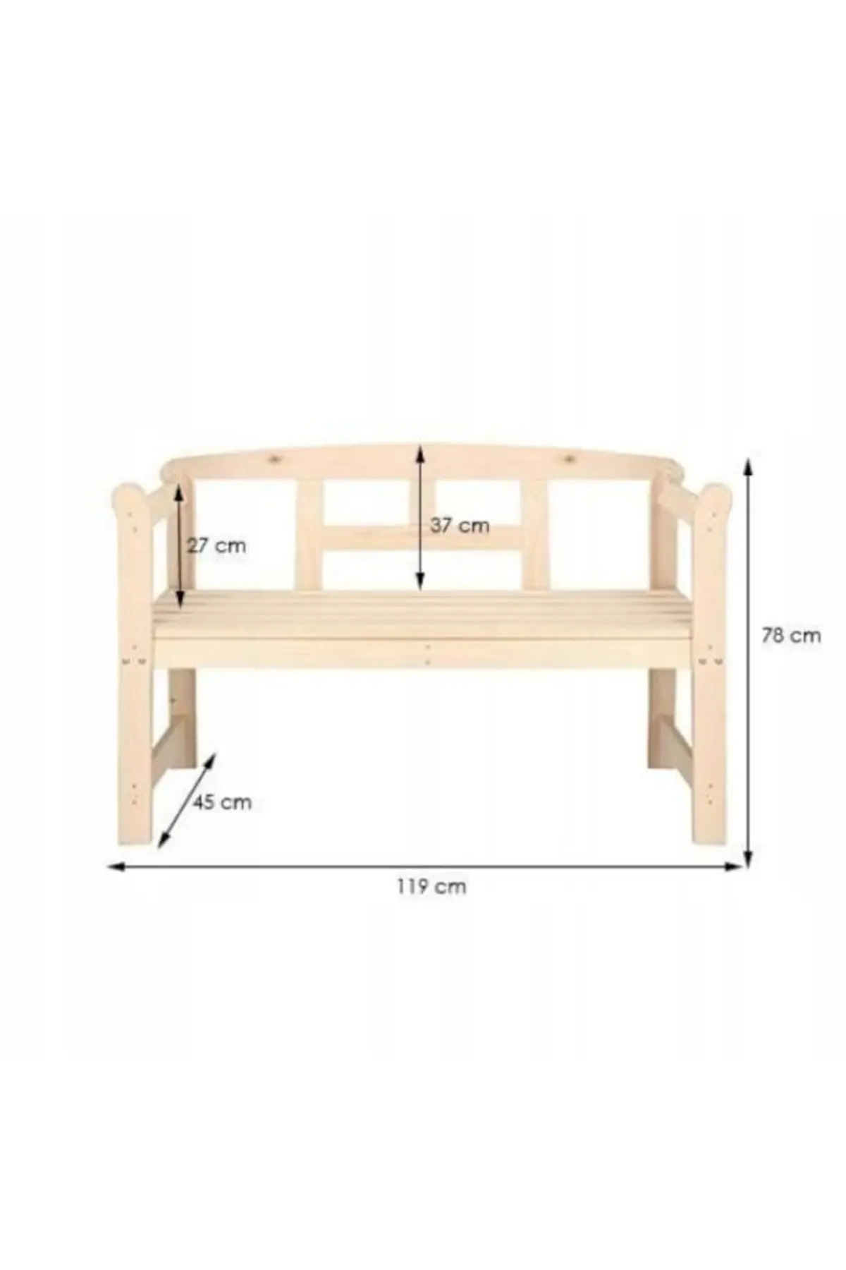 Banca de gradina lemn, 119x45x78 cm [1]