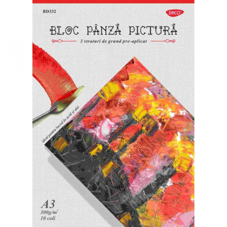 Bloc A3 pânză pictură 300 g 10 coli BD332