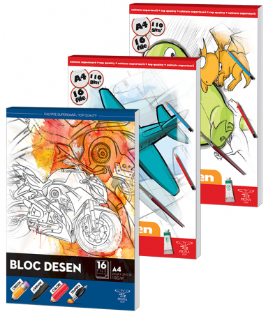 Grafica - Bloc desen A4, 16 file, 110g.