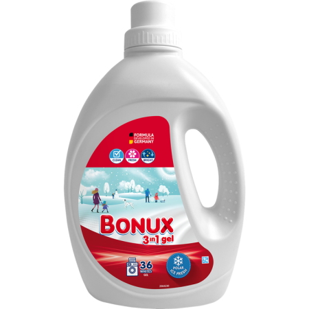 Detergenti - BONUX 3 in 1 Polar Ice Fresh, detergent automat de rufe, gel, 36 spalari, 1.8 l