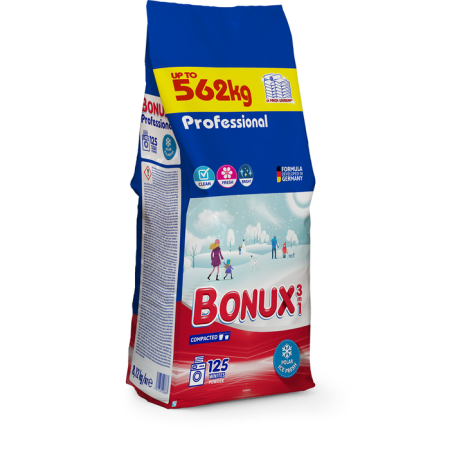 Detergenti - BONUX 3 in 1 Professional Polar Ice Fresh, detergent automat de rufe, pudra, 125 spalari, 8.12 kg