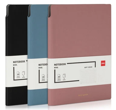 Agende si jurnale - Caiet birou A5 112F 80 g.cop piele N141L Deli