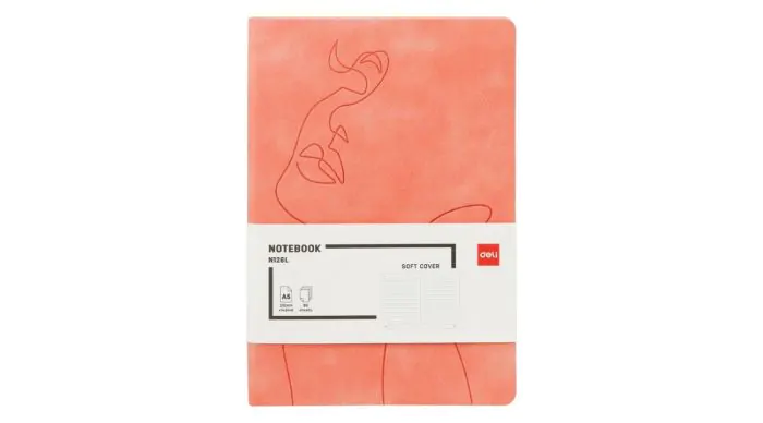 Agende si jurnale - Caiet birou A5 96F 80g cop. piele piersica N126L Deli