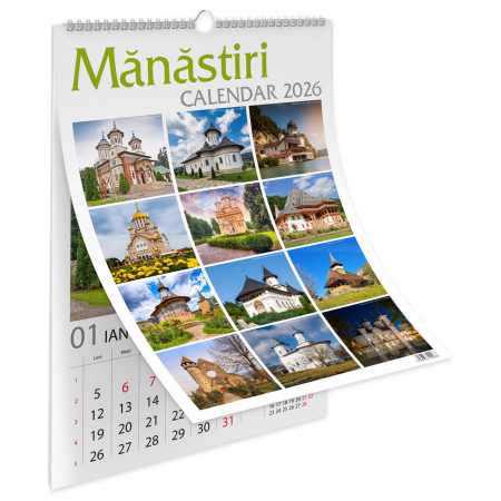 Calendare si Agende 2025 - Calendar perete 2026 Manastiri