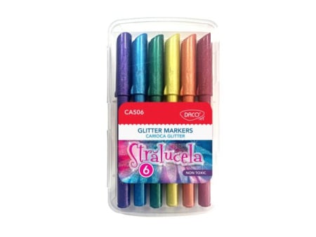 Desen - Carioca 6 culori glitter Strălucela DACO