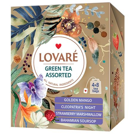 Ceai - Ceai verde asortat Assorted Green Tea, 32 plicuri x 1.5 g, Lovare
