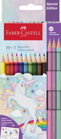 Creioane colorate - CREIOANE COLORATE 10+3 CULORI UNICORNI FABER-CASTELL