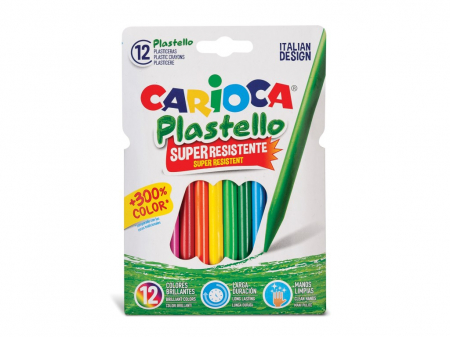Creioane cerate - Creioane plastifiate Carioca Plastello 12/set