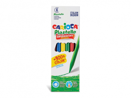 Creioane cerate - Creioane plastifiate Carioca Plastello 6/set
