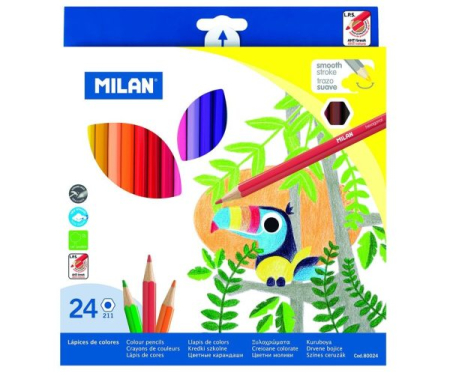 Creioane colorate - Creioane colorate 24 culori Hexagonal MILAN