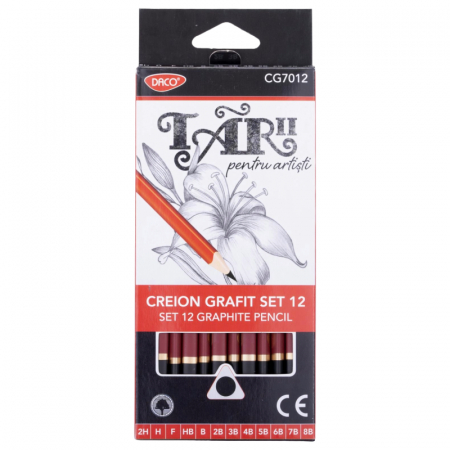 Grafit Carbune - Creion negru grafit 2H…8B CG7012 DACO