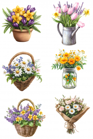 Martie - Decoratiuni Creative dc058 Flori primavara