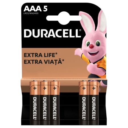 Baterii - DURACELL Basic AAA, baterii, LR03, 5 buc