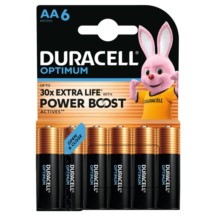 Baterii - DURACELL Optimum AAK6, 1.5V, baterii, 6 bucati, 6 buc