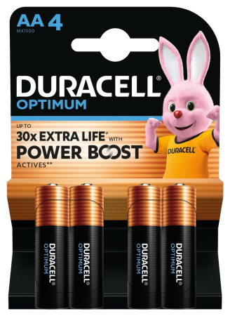 Baterii - DURACELL Optimum AA, baterii, 4 buc
