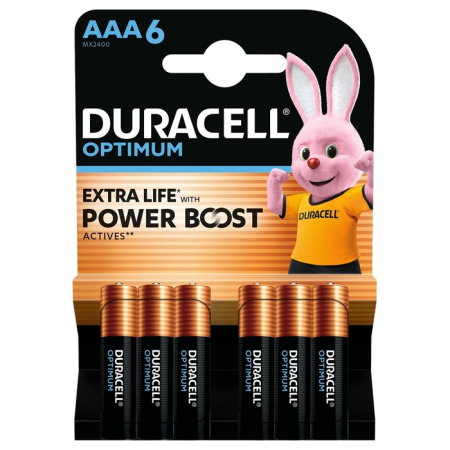 Baterii - DURACELL Optimum AAA, baterii, 6 buc