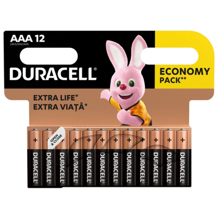 Baterii - DURACELL Basic AAA, baterii, LR03, 12 buc