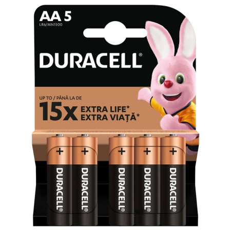 Baterii - DURACELL Basic AA, baterii, LR06, 5 buc