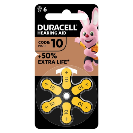 Baterii - DURACELL Special Auditive, baterii, pentru aparatul auditiv ZA10, 6 buc