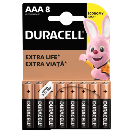 Baterii - DURACELL Basic AAA, baterii, LR03, 8 buc