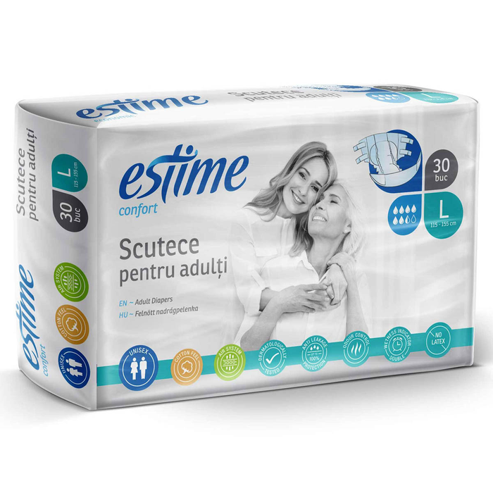 Scutece adulti - ESTIME Confort, scutece pentru adulti, L, 30 buc