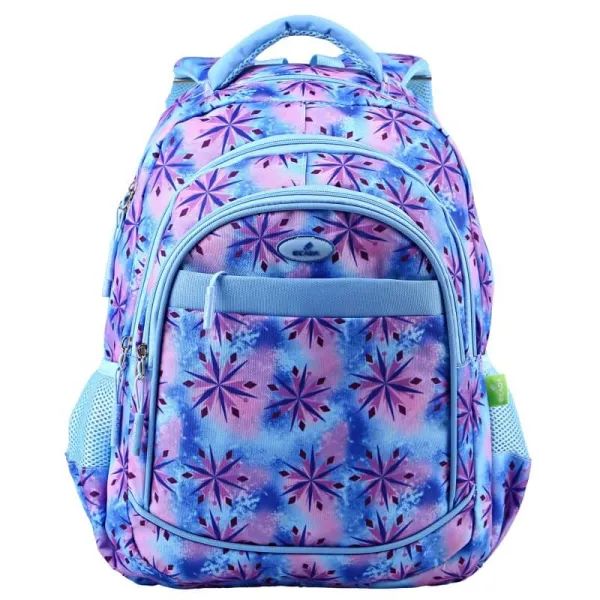 Ghiozdane - Ghiozdan fete clasele 5-8, bleu, imprimeu fulg, 46 cm Ecada 61430